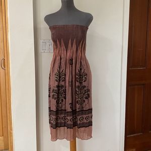 Lapis boho strapless dress Embroidered